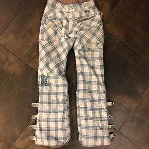 Betty Rides women’s plaid striped snowboard pants